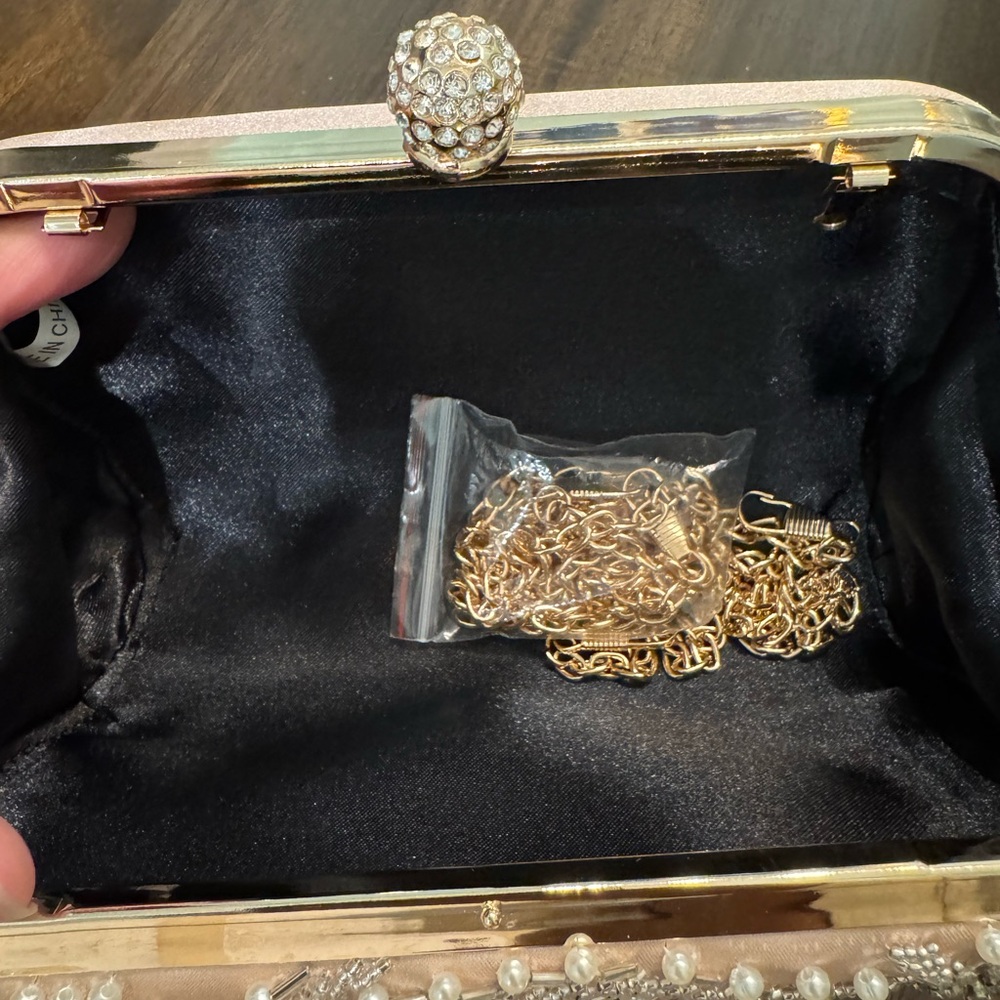 Embellished Floral Pearl Clutch - Picture 5 of 5